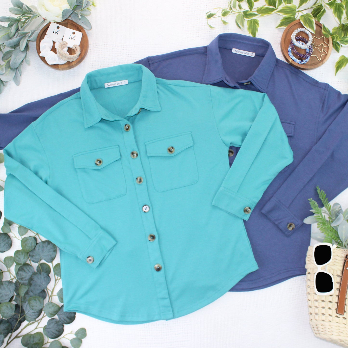 Brenna Button Down Top - Teal