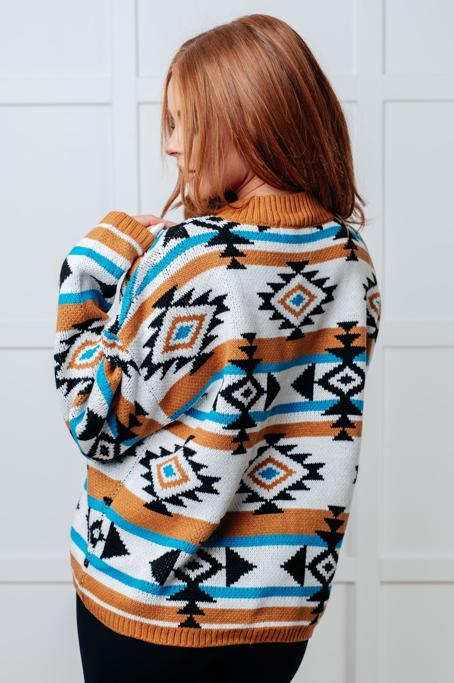 Desert Vibes Geometric Striped Sweater