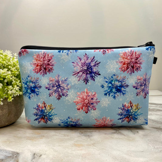 Pouch - Snowflake on Blue