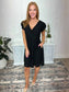 Rebecca Ruffle Sleeve Eyelet Dress-#2-Black