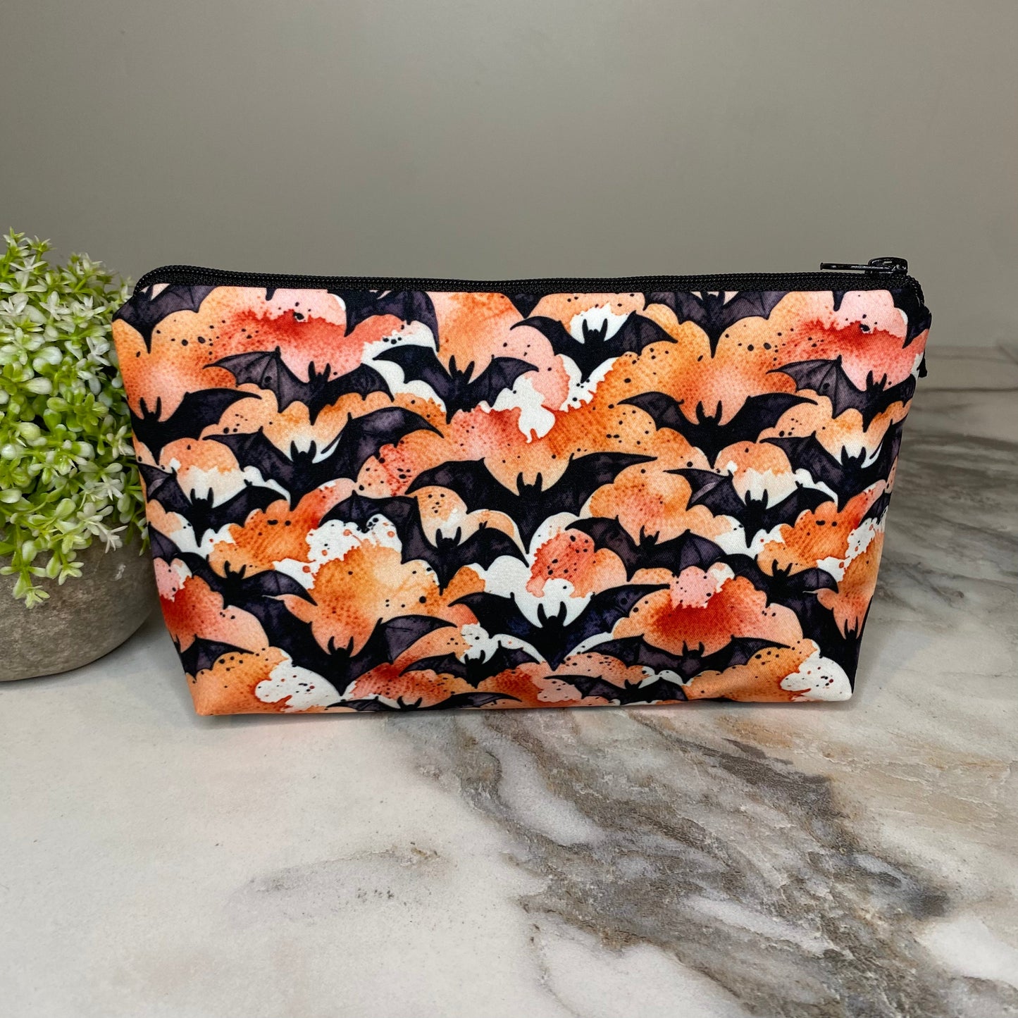 Pouch - Halloween - Bats Black Orange