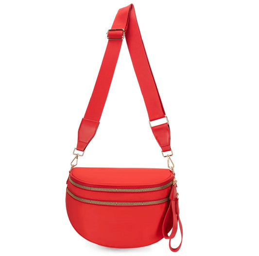 The Roni Nylon Crossbody - Solid Red