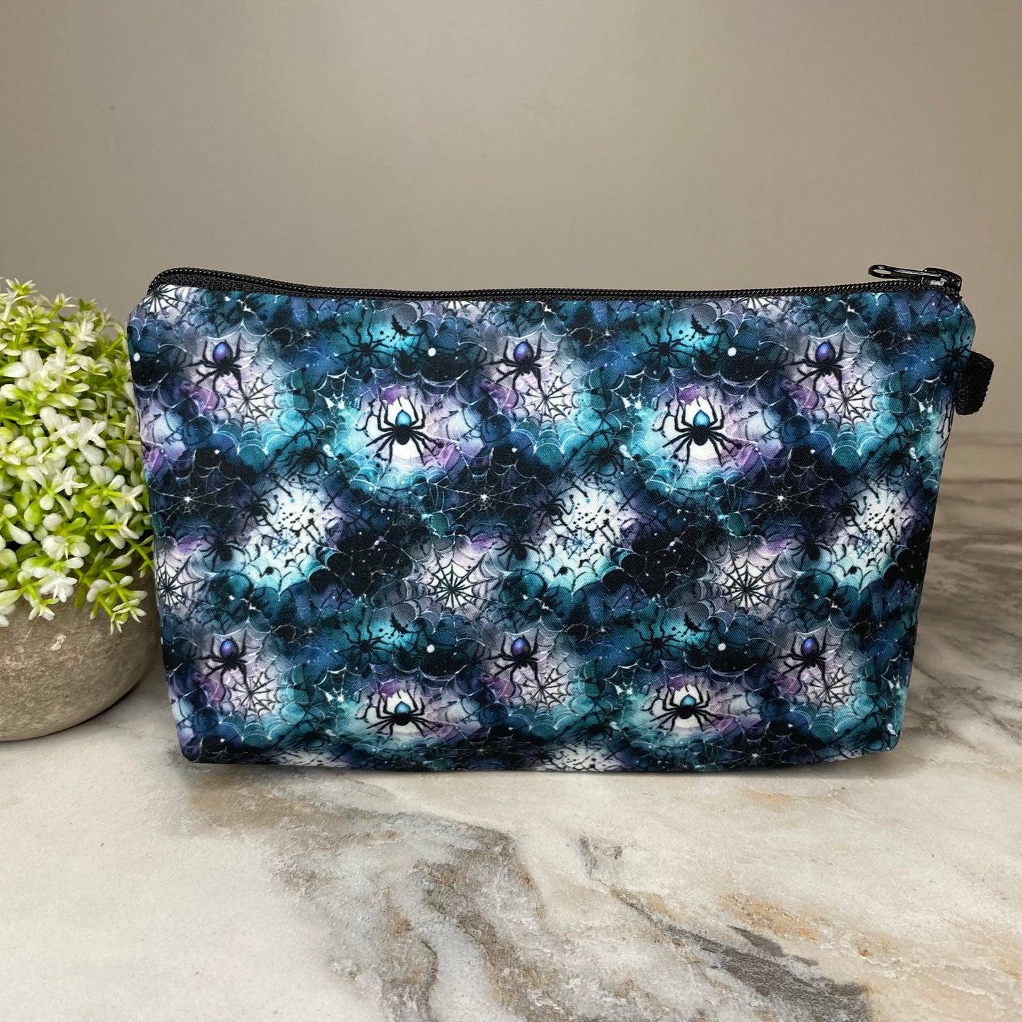 Pouch - Spider Web Black Teal Purple