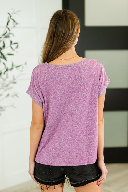 Heathered Harmony Basic Tee in Light Plum