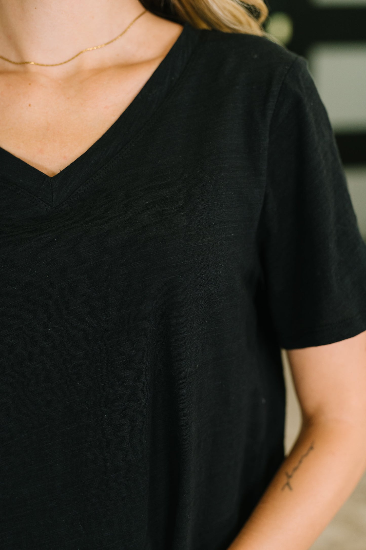 I Don't Have to Choose V-Neck Tee in Black