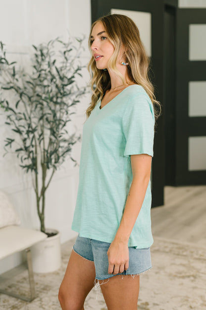 I Don't Have to Choose V-Neck Tee in Mint
