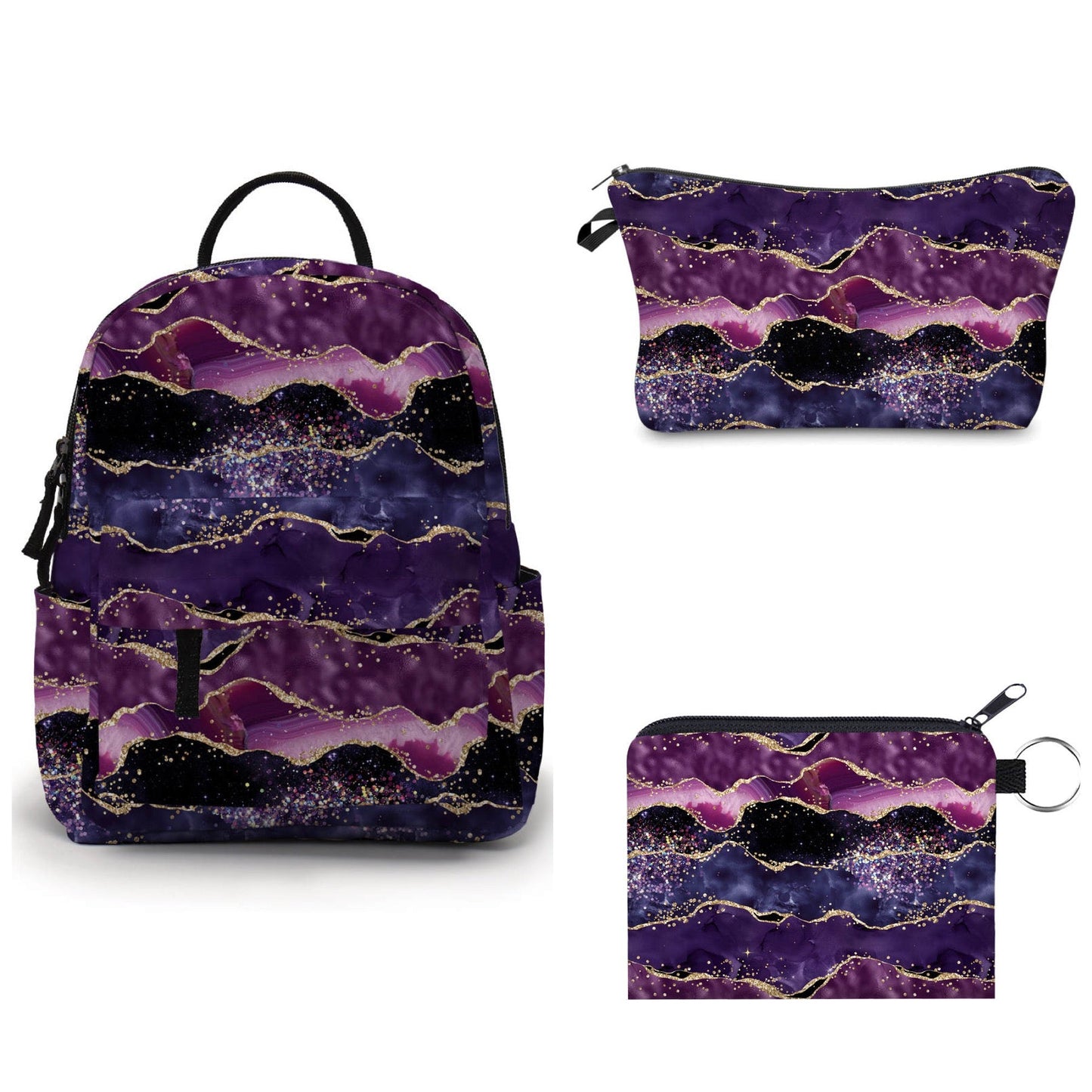 Set - Dark Purple Sparkle Waves