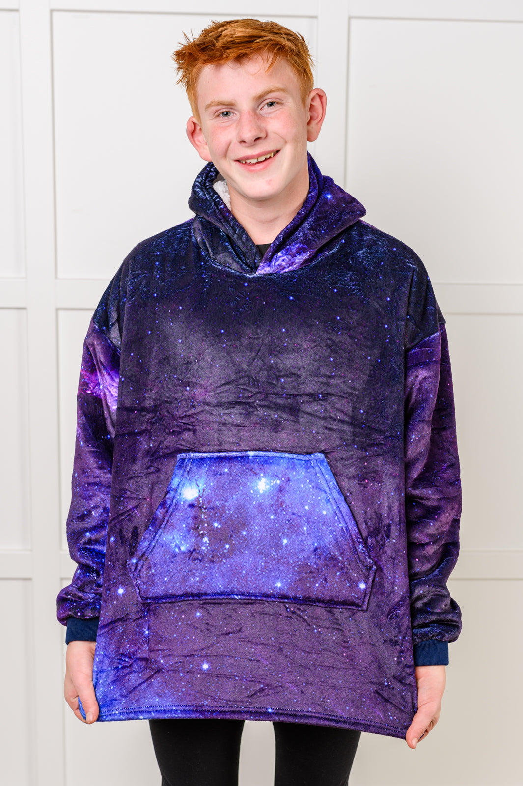 Kids Oversized Hoodie Blanket in Starry Sky