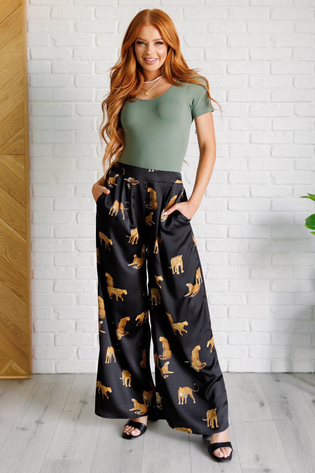 Legendary in Leopard Satin Wide Leg Pants