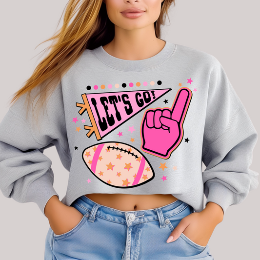 Let's Go Pennant in Grey Sweatshirt