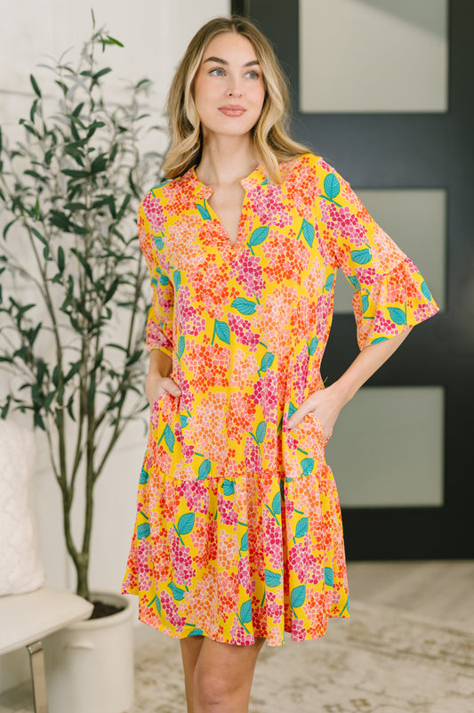 Lizzy Sunday Dress in Leaf Multi Floral- 7/20/2026