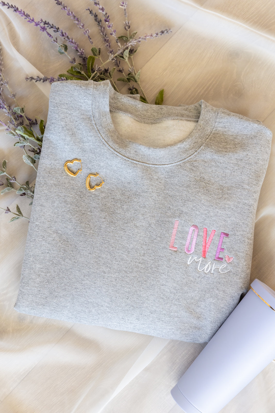 Love More Embroidered Sweatshirt