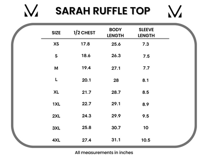 Sarah Ruffle Short Sleeve - Black