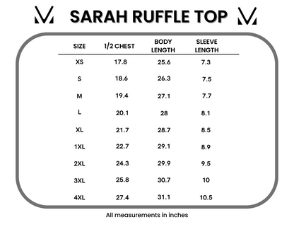 Sarah Ruffle Short Sleeve - Teal