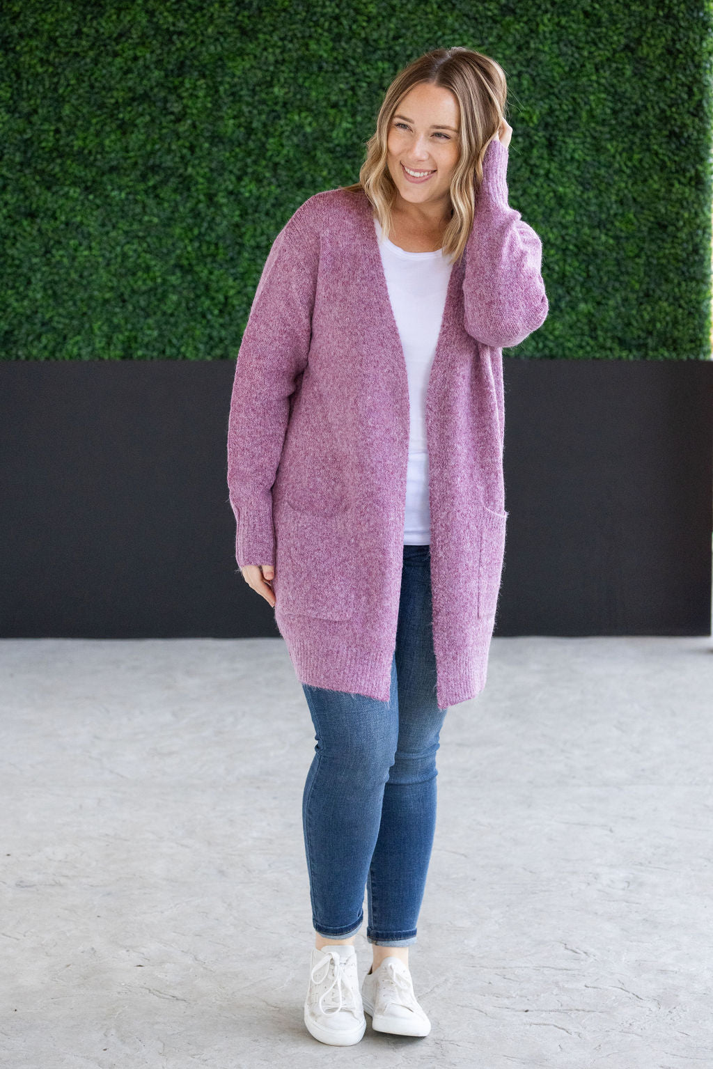 Madison Cozy Cardigan - Frosted Berry