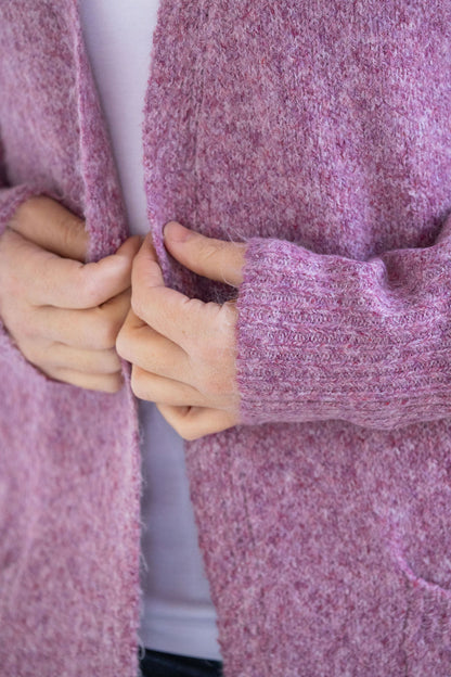 Madison Cozy Cardigan - Frosted Berry