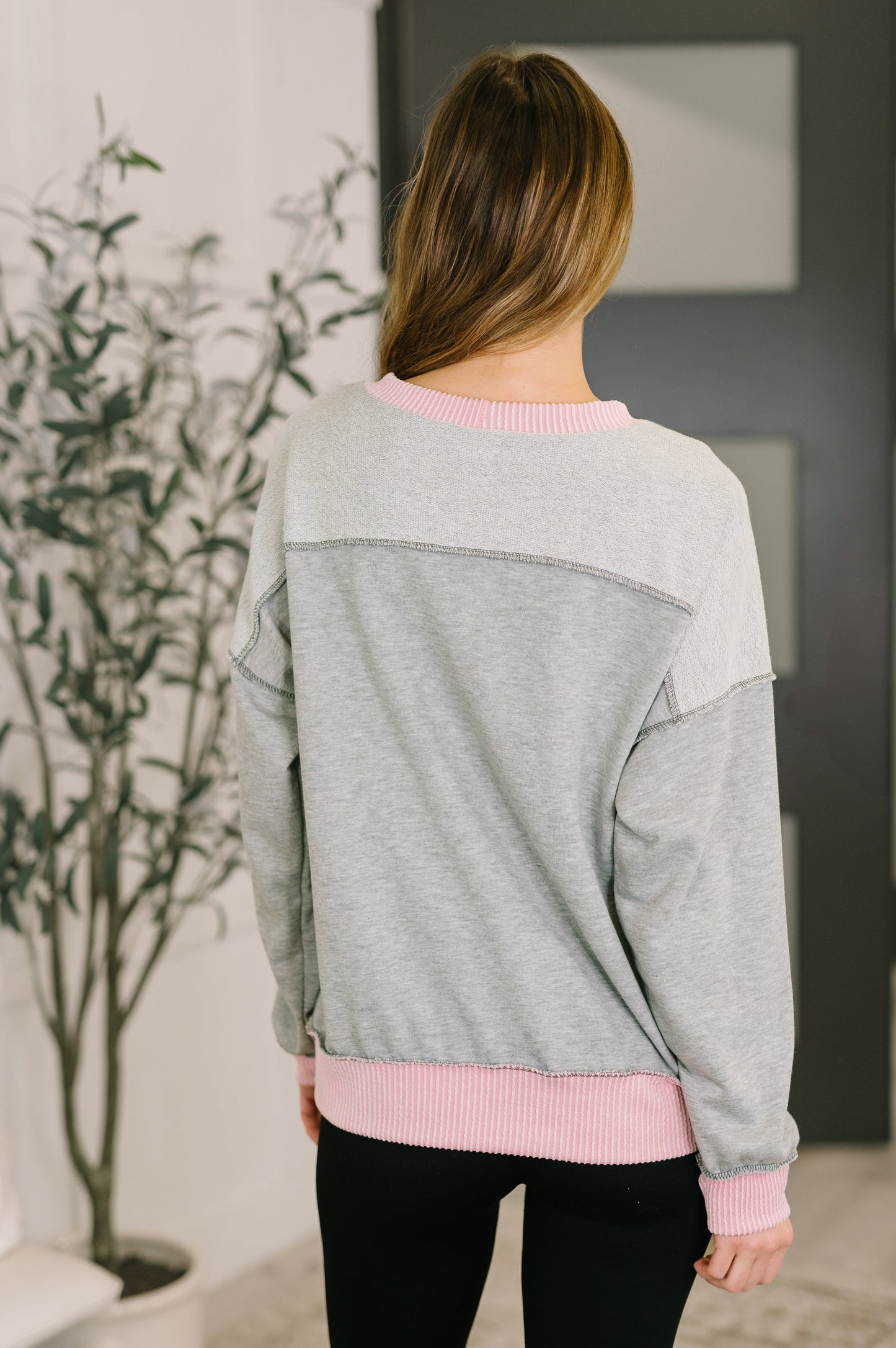 Midnight Cravings Trim Accent Pullover in Grey