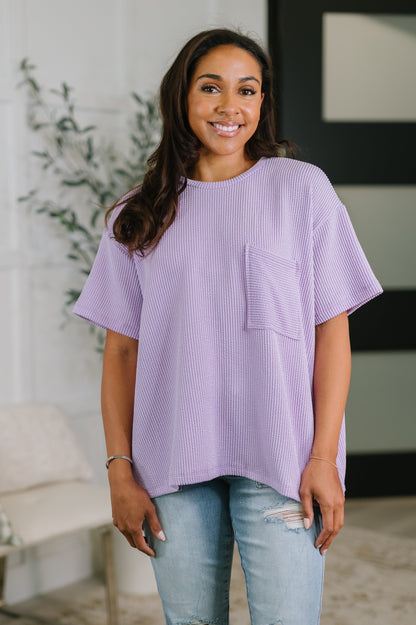 Not That complicated Textured Boxy Tee in Lavender