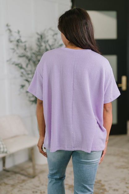 Not That complicated Textured Boxy Tee in Lavender