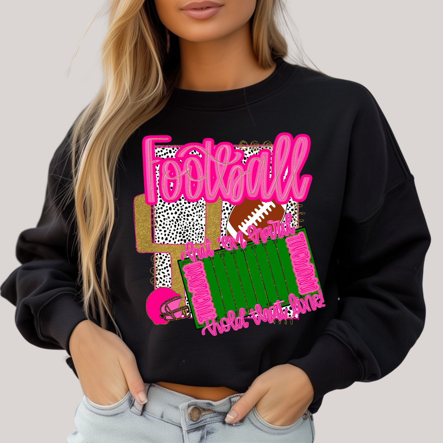 Preppy Stadium in Black Sweatshirt