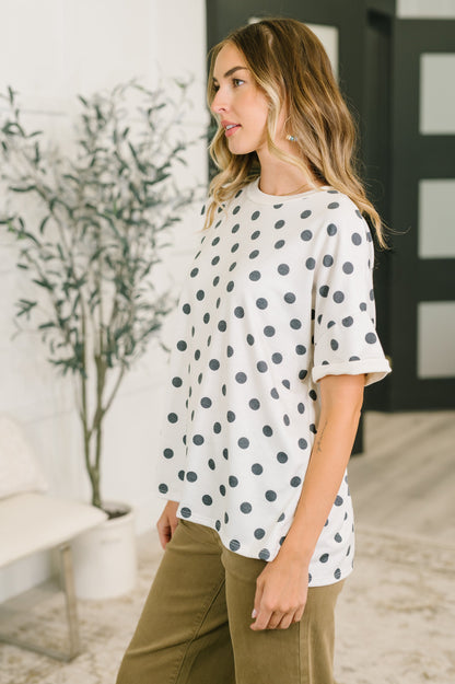 Pretty in Polka Oversized Drop Shoulder Tee