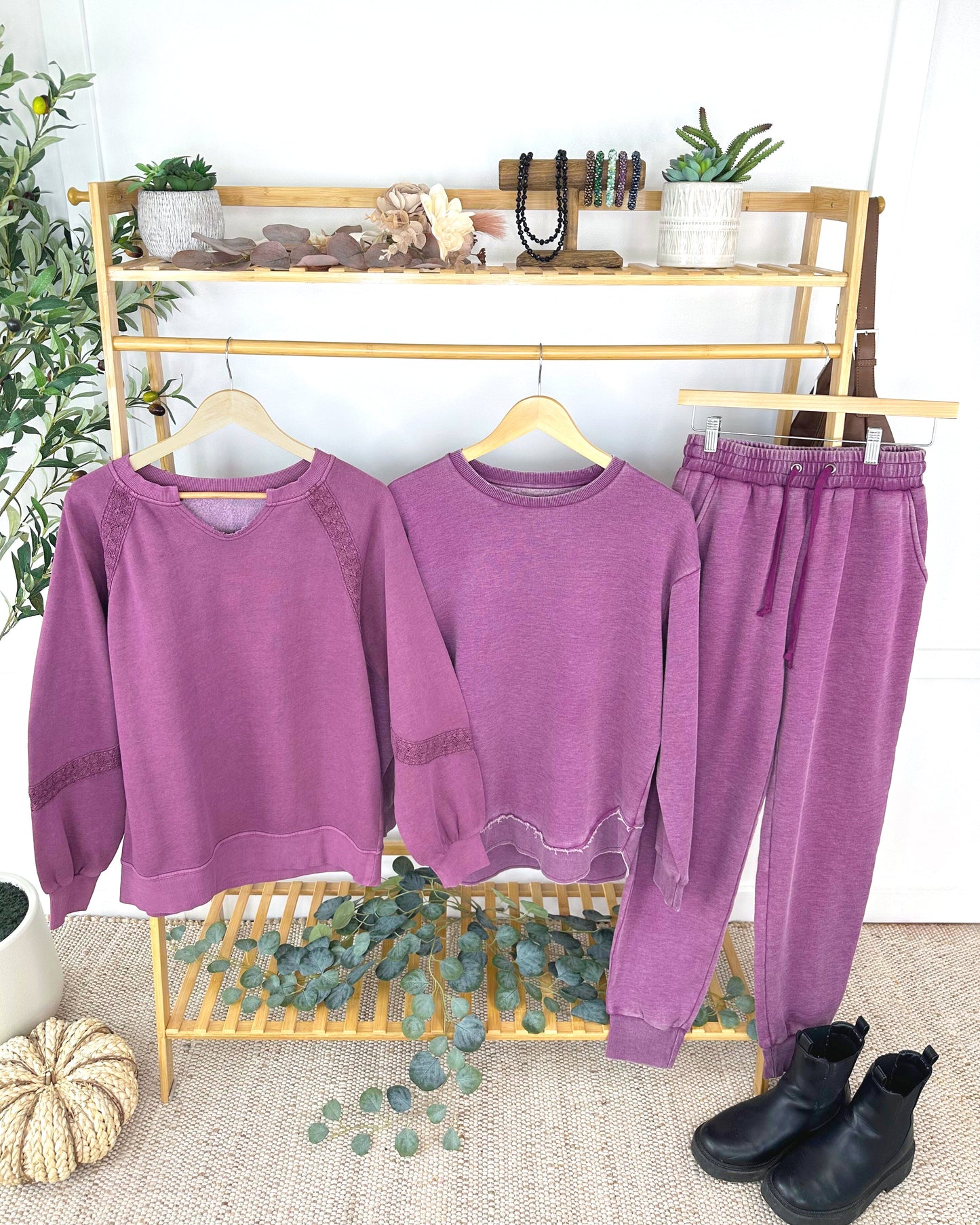 Vintage Wash Pullover - Purple