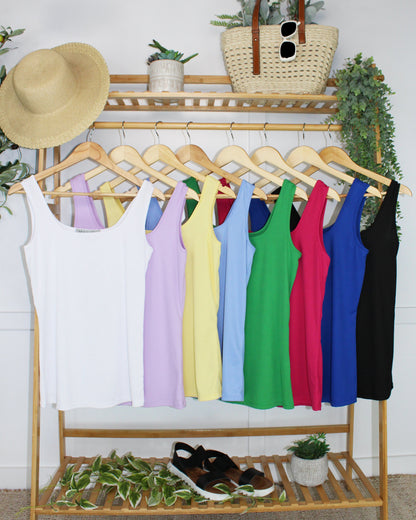 Rachel Ribbed Tank - White