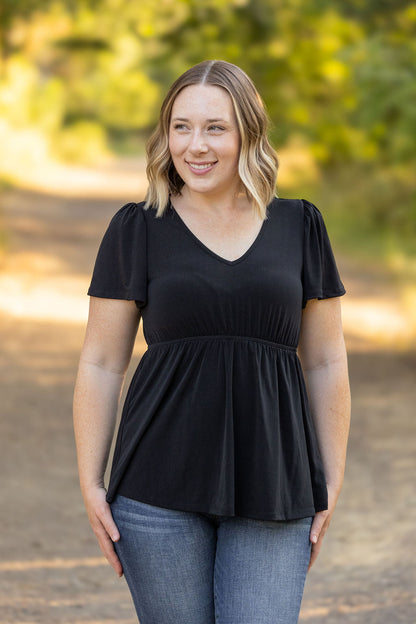 Emery Ruffle Top - Black