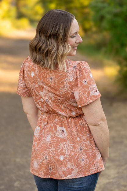 Emery Ruffle Top - Cocoa Floral