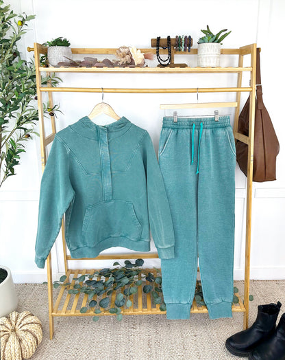 Vintage Wash Joggers - Teal