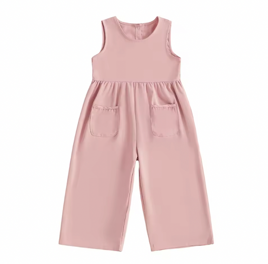Pink Tank Wide Leg Pocket Jumpsuit-PREORDER