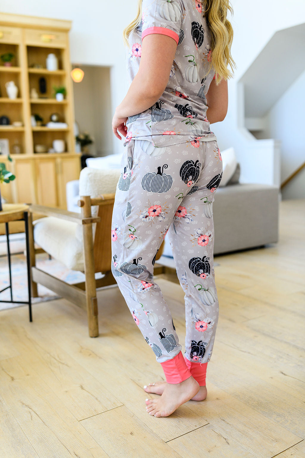 Short Sleeve Jogger PJ Set -#2-Woodland Pumpkin