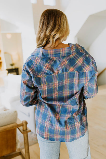 Tammy Flannel Shirt-#4-Blue Plaid