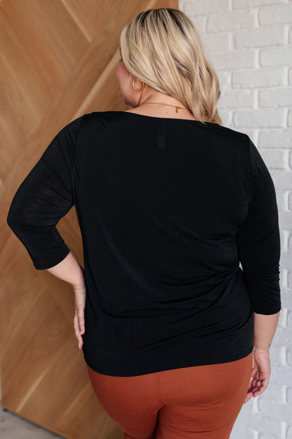 Signature Classic Round Neck Top in Black