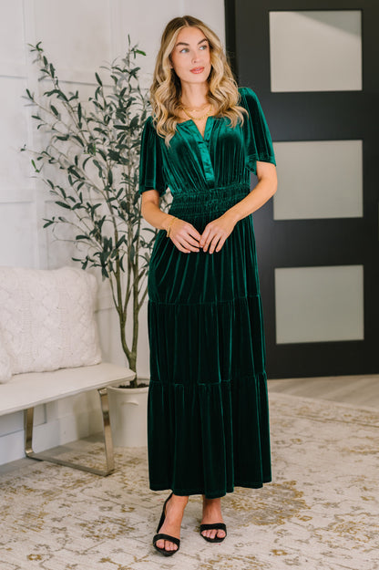 Softest Touch Velvet Tiered Dress