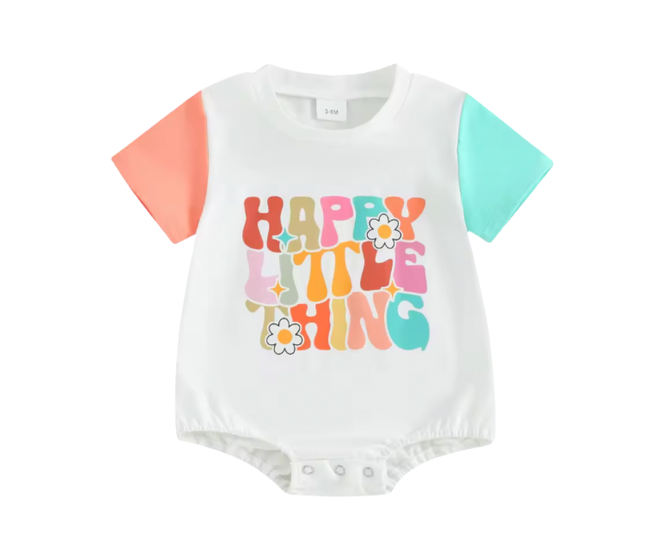 Happy Little Thing Tee Romper-PREORDER