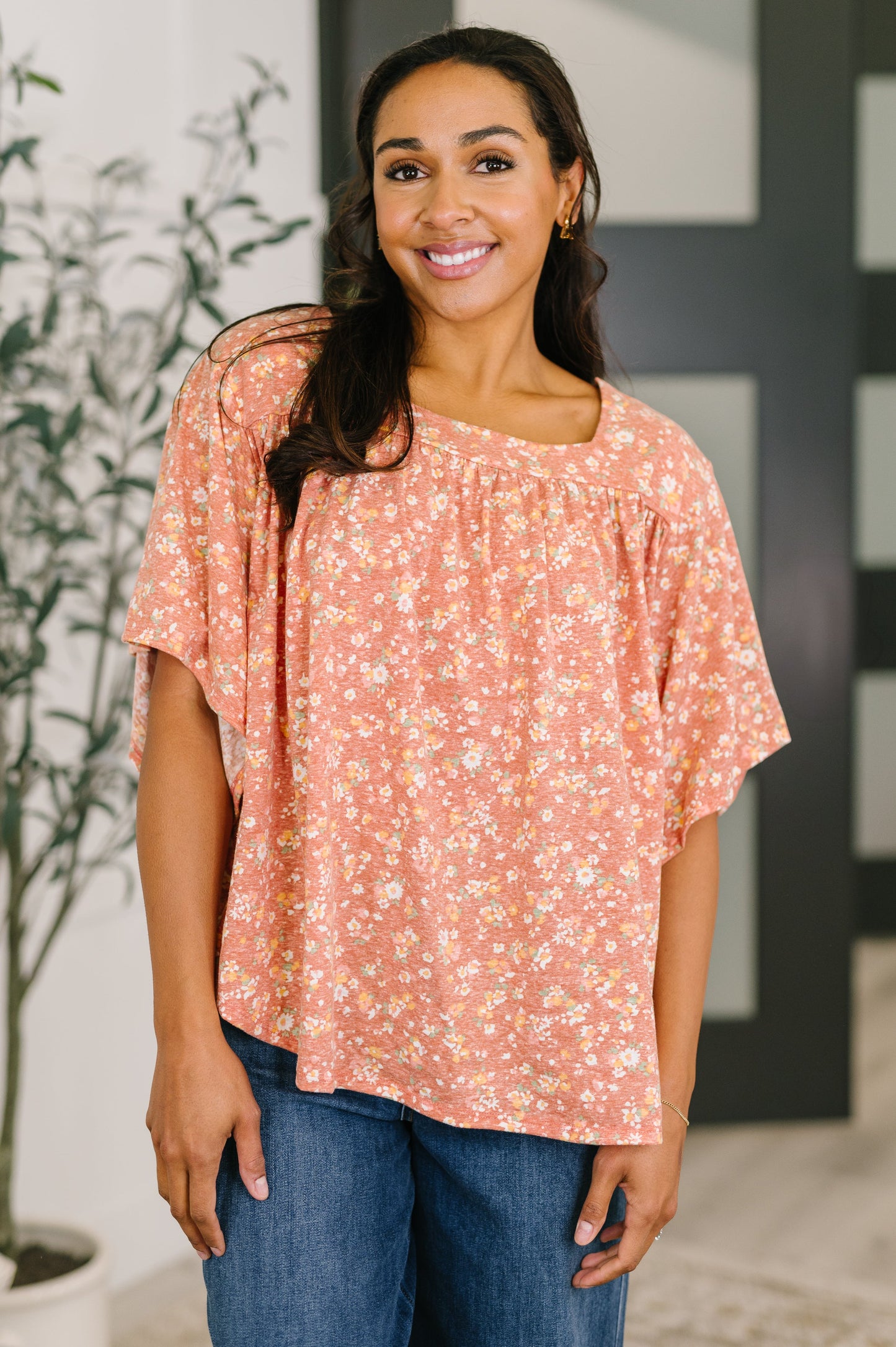 Spring Breeze Square Beck Top in Dusty Rose