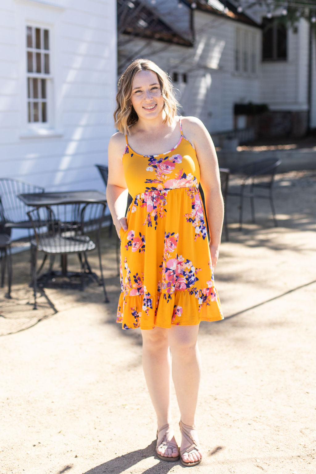 Rory Ruffle Dress - Golden Floral