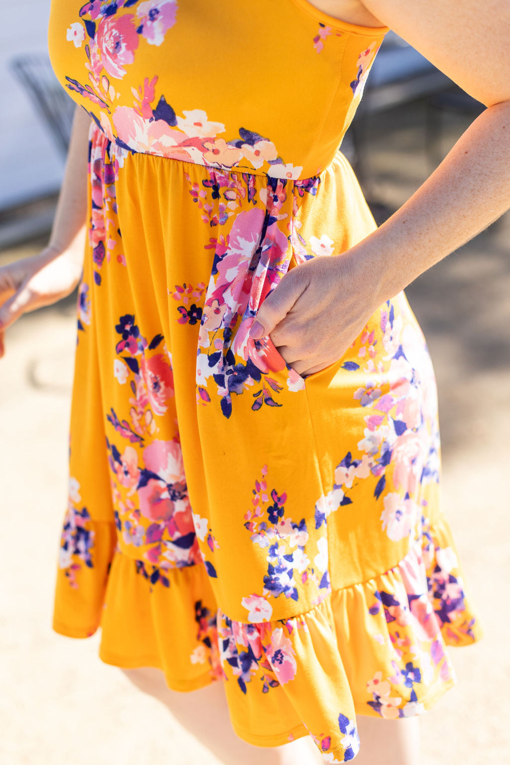 Rory Ruffle Dress - Golden Floral