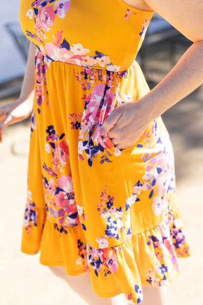 Rory Ruffle Dress - Golden Floral