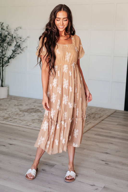 Trusting My Intuition Balloon Sleeve Dress in Camel