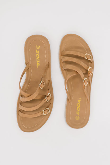 Trusty Strappy Sandals in Light Tan