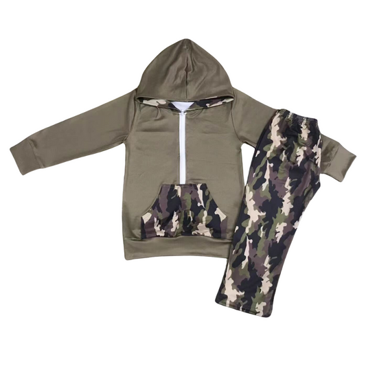 Zip Camo Hoodie Set READY TO SHIP