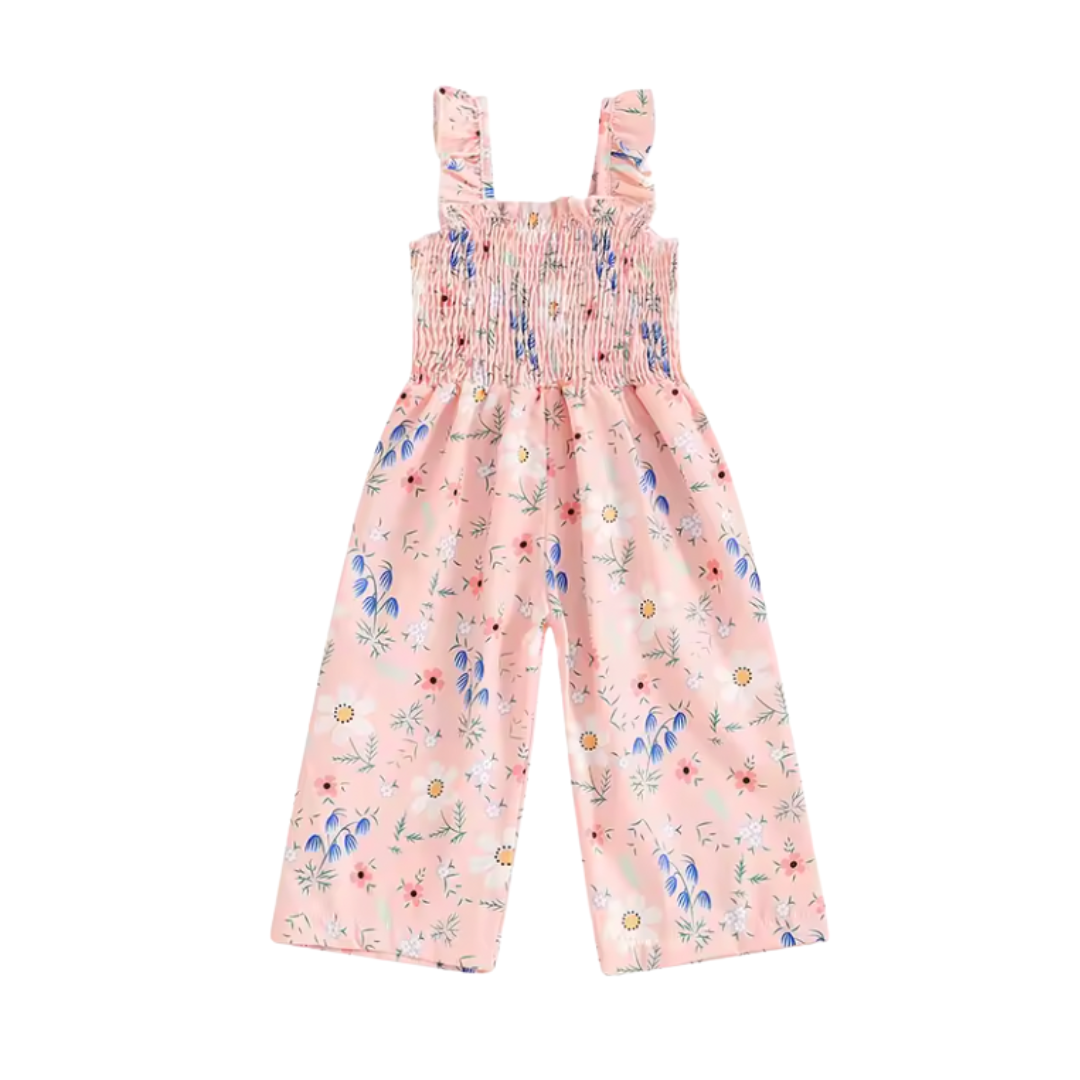 Light Pink Blue Floral Wide Leg Jumper-PREORDER