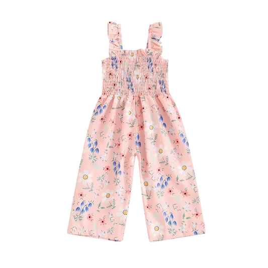 Light Pink Blue Floral Wide Leg Jumper-PREORDER