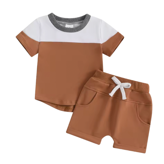 Rust Stripe Short Set-PREORDER