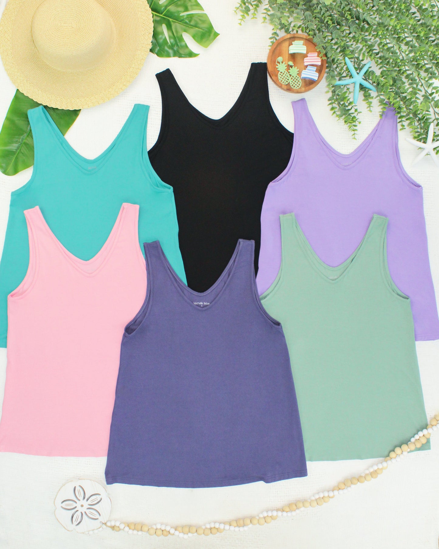 Vera V Neck Tank - Black