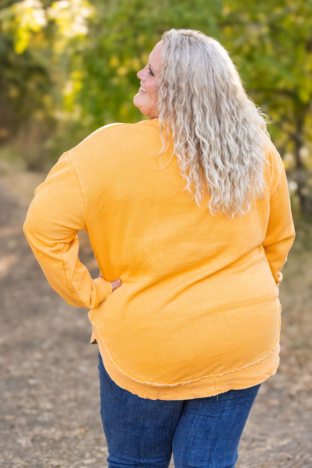 Vintage Wash Pullover - Mustard