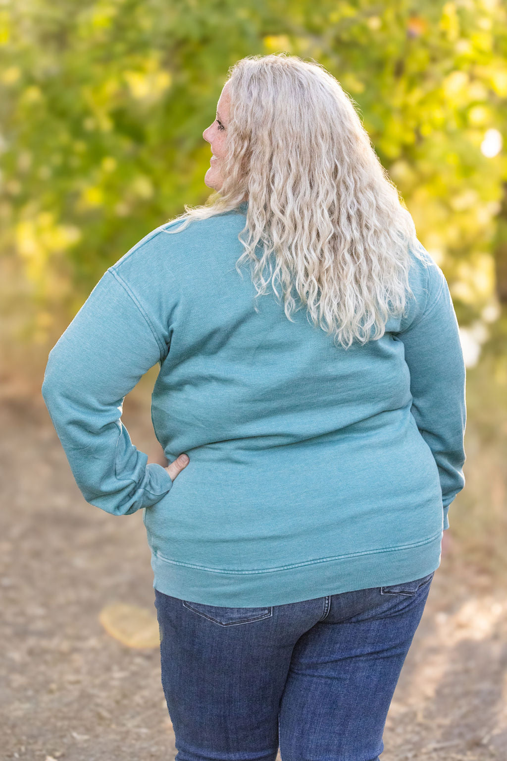 Vintage Wash Pocket Pullover - Teal