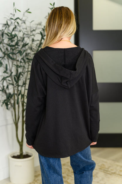 Warm Intentions Henley Pullover in Black